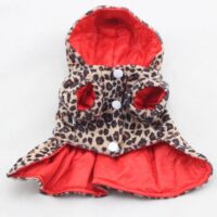 Reversible Leopard Cotton Ruffled Dress Coat in all Sizes for Small to Medium Dogs