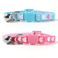 Heart Valentines Day Breakaway Safety Cat Collars in Pink or Blue