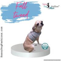 Fancy French Bouclé Blue Tweed Vest Dog Harness for Small Dogs, Boys and Girls