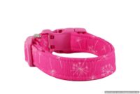 Handmade Pink Coral Floral Pet Dog Collar with Personalization Name Option in All Sizes