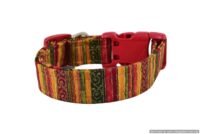 Handmade Customizable Metallic Striped Christmas Holiday Dog Collar