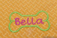 Custom Embroidered Modern Orange Bones Pet Bandana with Personalized Dog Bone and Pet Name