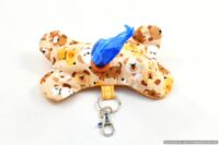 Handmade Poo Bag Dispenser Holder in a Unique DOG BONE with FREE Bags and Leash Clip for Pet Waste Cleanup