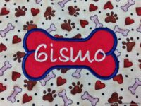 Custom Embroidered Cute Heart and Bone Dog Bandana with Personalized Dog Bone and Name