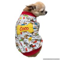 THE DOG PARK Long Sleeve Custom Dog Shirt for Small Dogs, Personalized Dog Bone Clothes, Custom Embroidered Dog Shirts