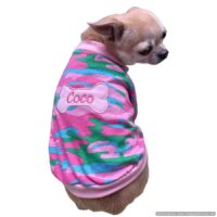 THE PINK CAMO Dog Bone Tee, Personalized Camouflage Dog Shirt for Small Dogs and Girls
