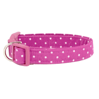 Customizable Magenta Purple Dot Handmade Dog Pet Collar