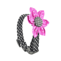 Customizable Sassy Black Dot Dog Pet Collar for Small to Large Dogs