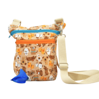 The Dog Walker Bag Gift for Dog Lovers - Puppy Love Orange - with Built in Pet Waste Bag Dispenser