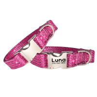 Hibiscus Resin Engravable Rhinestone Bling Dog Collar - Leash