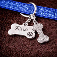 Rhinestone Dog Bone Bling Dog Collar Charm Gift