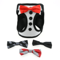 Dog Harness - Tuxedo with 4 Interchangeable Bowties