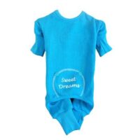 Embroidered Sweet Dreams Thermal Dog Pajamas - Blue