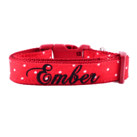 Red Dot Custom Personalized Dog Collar - Leash