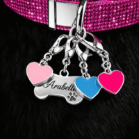 Heart Collar Charm in Pink, Hot Pink or Blue