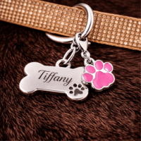 Pink Paw Print Collar Charm