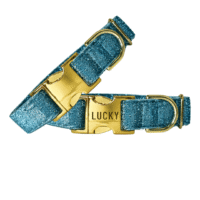 Custom Personalized Sparkling Ocean Glitter Dog Collar + Leash